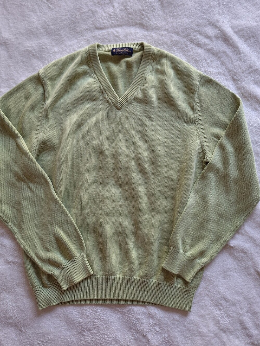 Brooks Brothers Supima Cotton V-Neck Sweater Sage Green Men’s Size M
